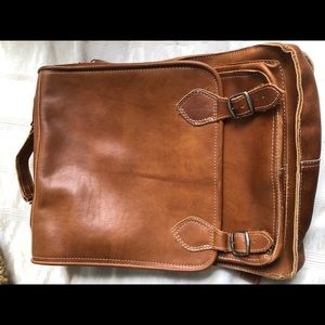 Custom made 3 way  leather backpack messenger bag